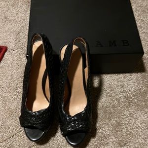 Black leather sandals